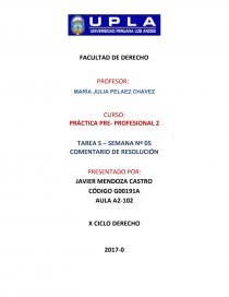 COMENTARIO DE RESOLUCION. Página 1