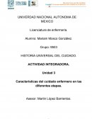 Unidad 3 Características del cuidado enfermero en las diferentes etapas