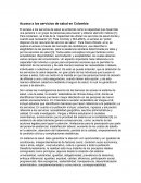 Acceso a los servicios de salud en Colombia