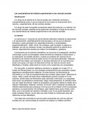 Características del método experimental en las ciencias sociales