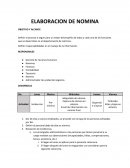 Proceso de elaboración de nomina