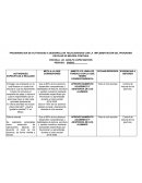 PROGRAMACION DE ACTIVIDADES A DESARROLLAR RELACIONADAS CON LA IMPLEMENTACIÓN DEL PROGRAMA ESCOLAR DE MEJORA CONTINUA