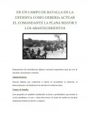 EN UN CAMPO DE BATALLA EN LA OFENSIVA COMO DEBERIA ACTUAR EL COMANDANTE LA PLANA MAYOR Y LOS ABASTECIMIENTOS