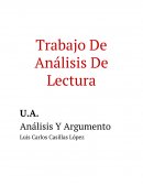 Trabajo De Análisis De Lectura Análisis Y Argumento