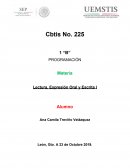 Lectura Expresion Oral y Escrita 1B Programacion