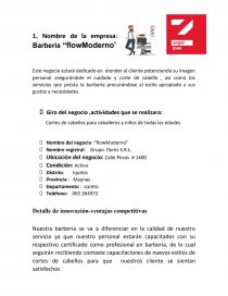 INOVACION EMPRESARIAL Barbería “flowModerno”. Página 1