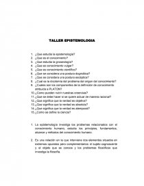 TALLER EPISTEMOLOGIA. Página 1