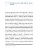 La Religión Como Objeto De Estudio Sociológico
