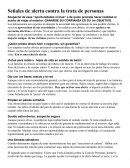 Señales de alerta contra la trata de personas