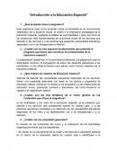 Introducción a la educación especial