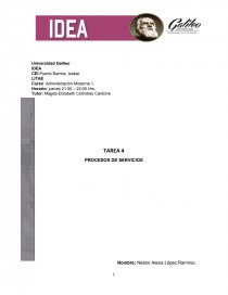 TAREA 4 PROCESOS DE SERVICIOS. Página 1