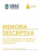 DEL FUNCIONAMIENTO DEL SISTEMA DE PLANTA DE EMERGENCIA Y UNIDADES PRIVILEGIADAS
