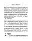 Plan para prevención de incendios forestales