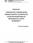 “PREVENCION Y ERRADICACIÓN TRABAJO INFANTIL EN GRUPOS DE ATENCION PRIORITARIA EN MERCADOS DEL CANTO RUMIÑAHUI”