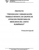 Prevencion y erradicación trabajo infantil en grupos de atencion prioritaria en mercados del Canto Rumiñahui