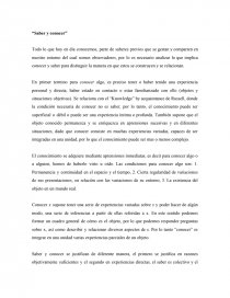 Reporte de lectura “Saber y conocer”. Página 1