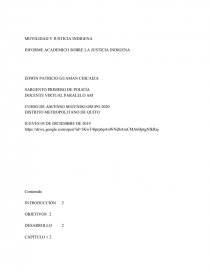 INFORME ACADEMICO SOBRE LA JUSTICIA INDIGENA. Página 1