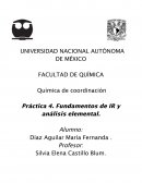 Química de coordinación Práctica 4. Fundamentos de IR y análisis elemental