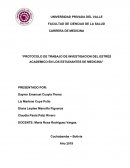 Protocolo de trabajo de investigacion del estrés academico en los estudiantes de medicina