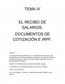 EL RECIBO DE SALARIOS. DOCUMENTOS DE COTIZACIÓN E IRPF