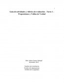Guía de actividades y rúbrica de evaluación – Tarea 1 – Proposiciones y Tablas de Verdad