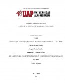 Análisis de la producción y Exportación de la Quina a Estados Unidos