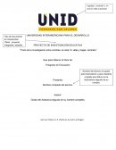 Proyecto de investigación educativa. Título de la investigación entre comillas, en arial 12, altas y bajas, centrado
