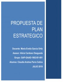 Paln etratégico Empresa “Huevo Campero SA de CV”. Página 1