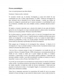 Proceso metodológico Caso: la escuela primaria Laura Mora Muñoz