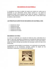 DECADENCIA EN GUATEMALA. Página 1