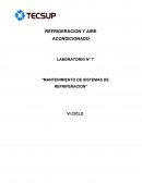 LABORATORIO N° 7 “MANTENIMIENTO DE SISTEMAS DE REFRIFERACION”