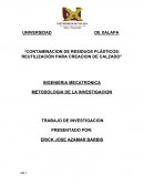 Contaminacion de residuos plásticos: Reutilización para creacion de calzado