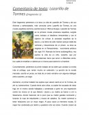 Comentario de texto Lazarillo de Tormes