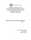 GENERALIDADES DE LOS SISTEMAS DE INFORMACION