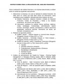INSTRUCCIONES PARA LA REALIZACION DEL ANALISIS FINANCIERO