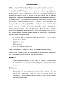 Programa IMMEX. Página 1