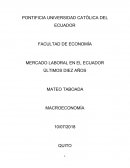 MERCADO LABORAL EN EL ECUADOR ÚLTIMOS DIEZ AÑOS