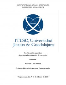 The friendship algorithm Asignatura:Investigación de mercados. Página 1