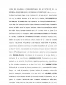 Acta de asamblea extraordinaria de accionistas de la empresa multiservicios