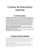 Fuentes de financiación externas