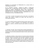 INFORME DE ACTIVIDADES DE PROMOCIÓN DE LA SALUD ANTE LA TEMPORADA DE FRIO 2019