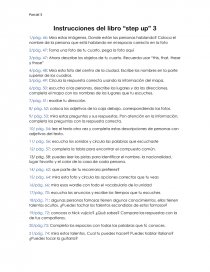 Instrucciones del libro “step up”. Página 1