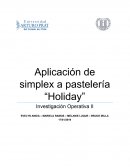 Aplicación de simplex a pastelería “Holiday”