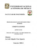 TIPOS DE CIMENTACIÓN Y SUS PROCEDIMIENTOS CONSTRUCTIVOS