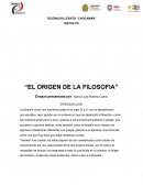 El origen de la filosofia