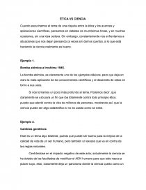 ÉTICA VS CIENCIA. Página 1