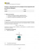 Práctica 1: Determinación de la entalpía de descomposición del peróxido de hidrogeno