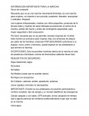 INFORMACIÓN IMPORTANTE PARA LA MARCHA