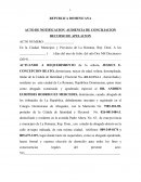 ACTO DE NOTIFICACION AUDIENCIA DE CONCILIACION RECURSO DE APELACION
