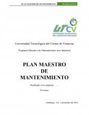 PLAN MAESTRO DE MANTENIMIENTO